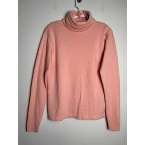 Ellen Tracy Womens Cashmere Turtleneck Sweater L Pastel Soft Girl Quiet Luxury